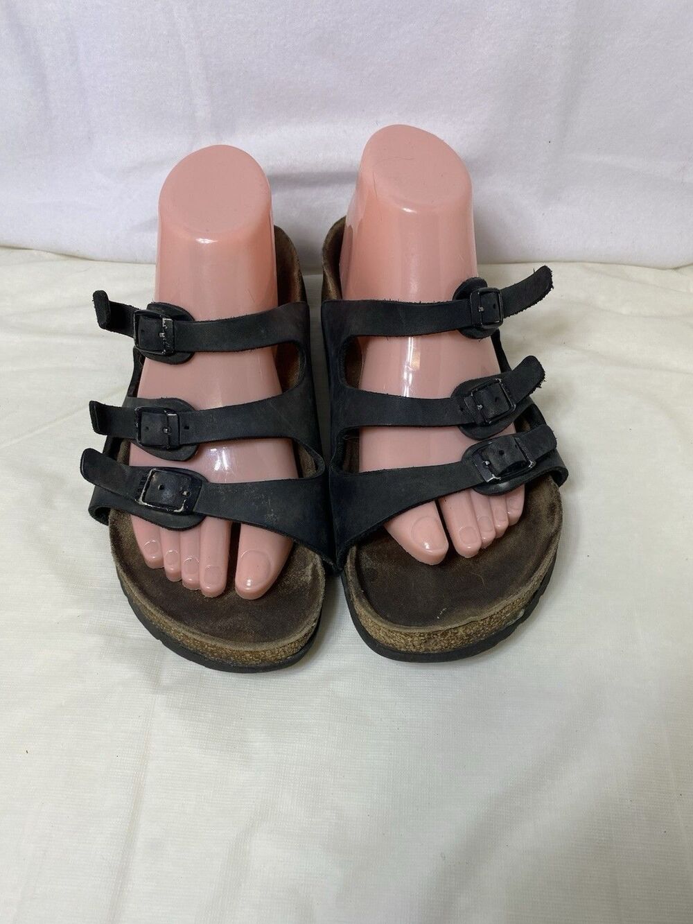 Birkenstock 3 Strap Leather Sandals Black Unisex W's 9 M's 7 EU 40